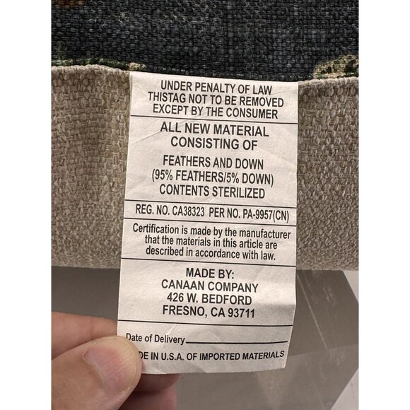 Canaan Western Rodeo Throw Pillow Cotton Blend 20”x20” Duck Feathers Filled - Picture 11 of 12